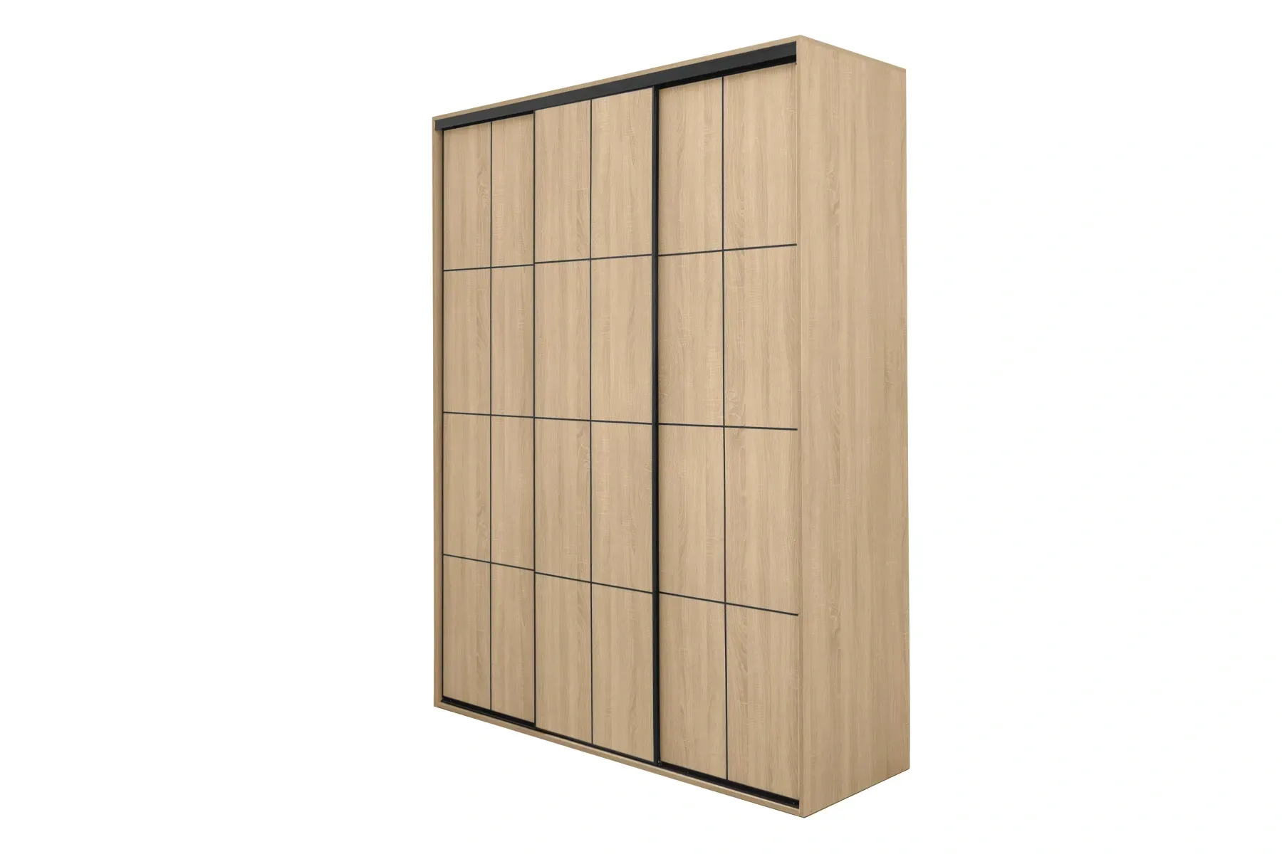 Large sliding-door wardrobe in light Sonoma oak finish